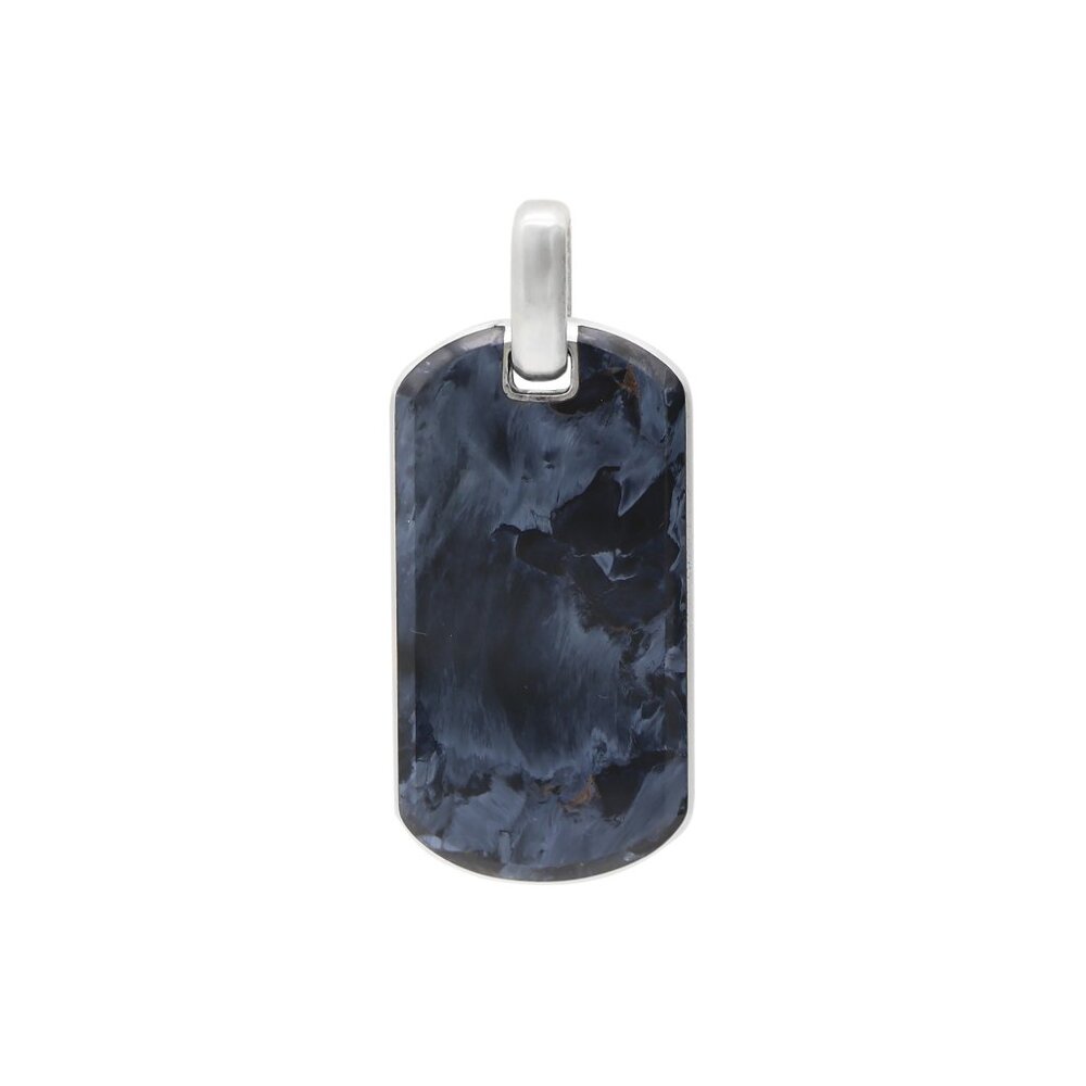 David Yurman 925 Chevron Pietersite Dog Tag Pendant